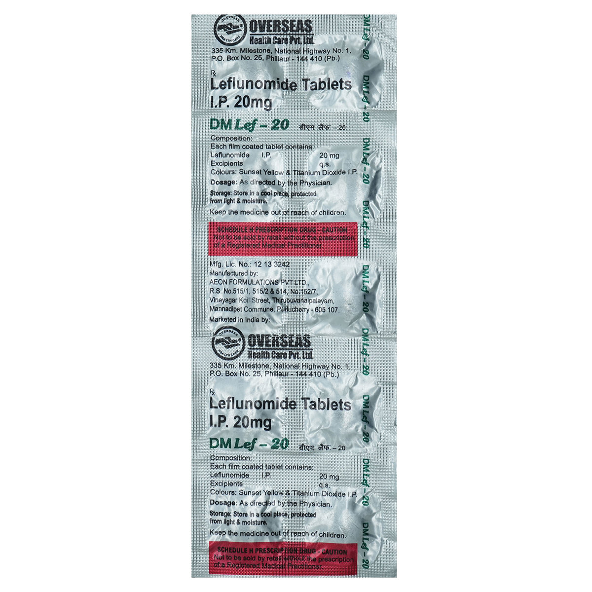 DM Lef 20 mg Tablet 10's, Pack of 10 TabletS DM Lef 20 mg Tablet 10's, Pack of 10 TabletS
