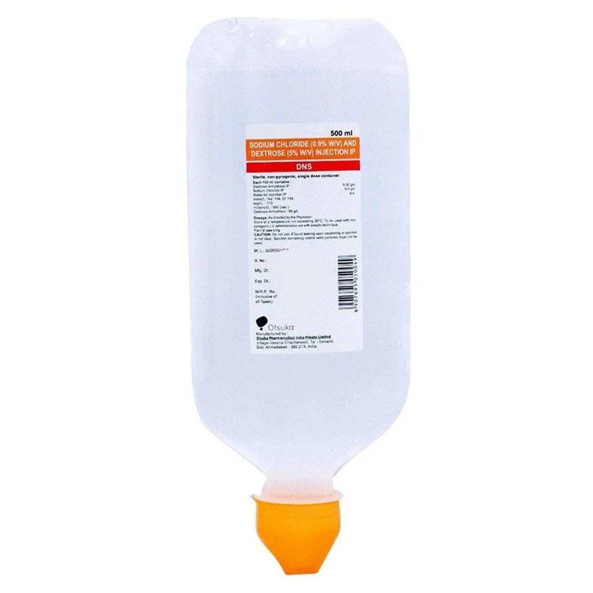 Otsuka Dns 0.9%W/V+5%W/V 500 ml, Pack of 1 Otsuka Dns 0.9%W/V+5%W/V 500 ml, Pack of 1