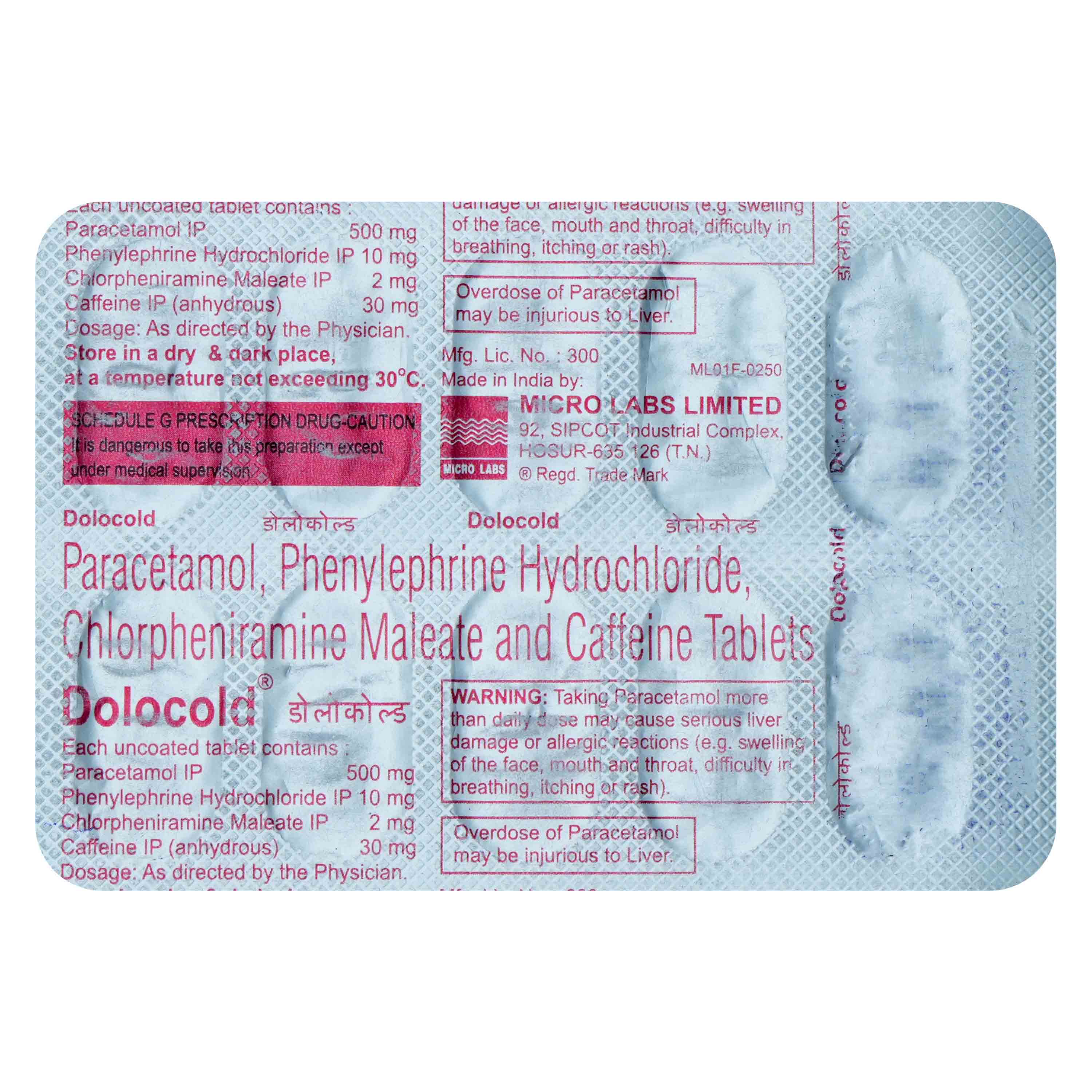 Dolocold Tablet 10's, Pack of 10 Dolocold Tablet 10's, Pack of 10