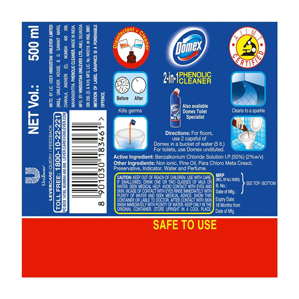 Domex Phenolic Floor Cleaner, 500 ml Price, Uses, Side Effects, Composition Apollo Pharmacy