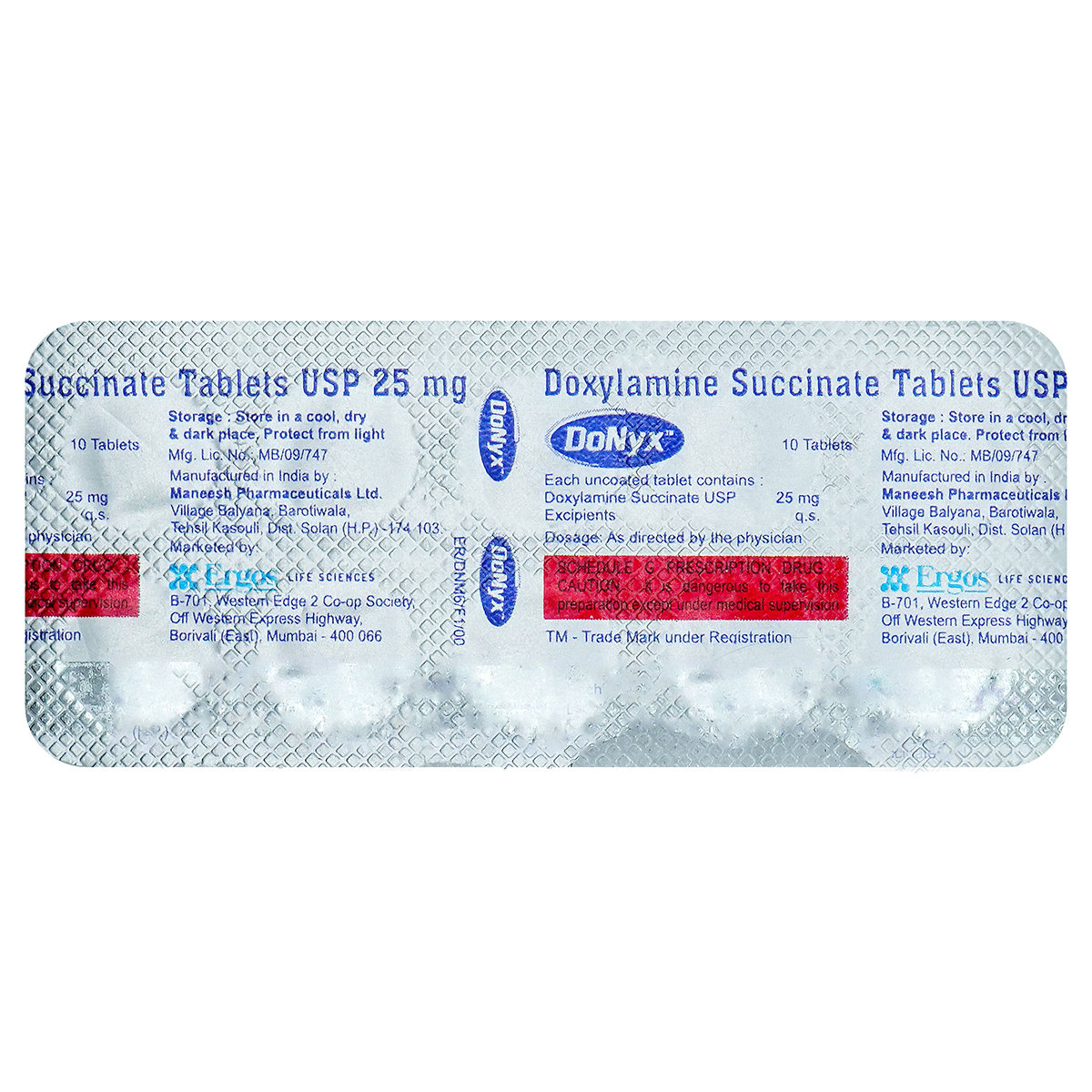 Donyx 25 Tablet 10's, Pack of 10 TABLETS Donyx 25 Tablet 10's, Pack of 10 TABLETS