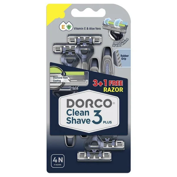 Dorco Clean Shave 3 Plus Razor, 3 Count, Pack of 1