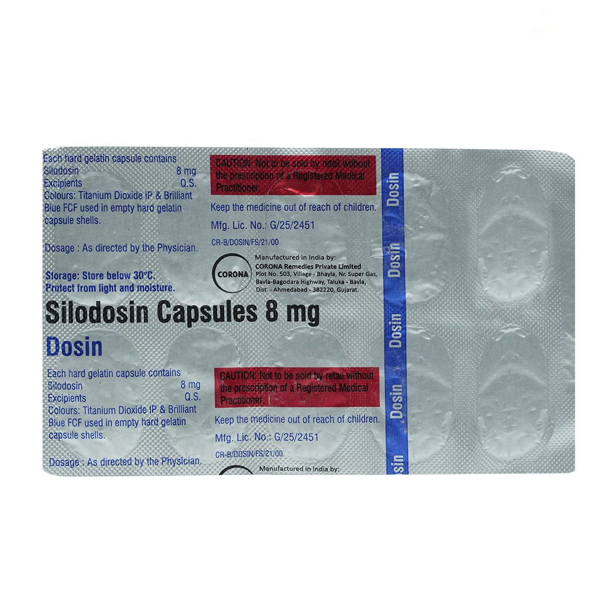 Dosin 8 mg Capsule 10's, Pack of 10 CapsuleS Dosin 8 mg Capsule 10's, Pack of 10 CapsuleS