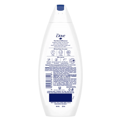 Dove Deep Moisture Body Wash 250 ml | With 100% Plant-Based Moisturisers | Moisturises Skin For 24Hr | 100% Gentle Cleanser | For Dry Skin, Pack of 1