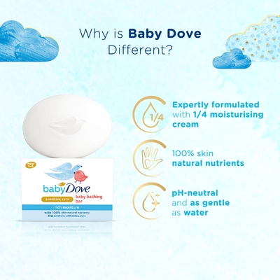 Baby Dove Rich Moisture Bathing Bar, 75 gm, Pack of 1