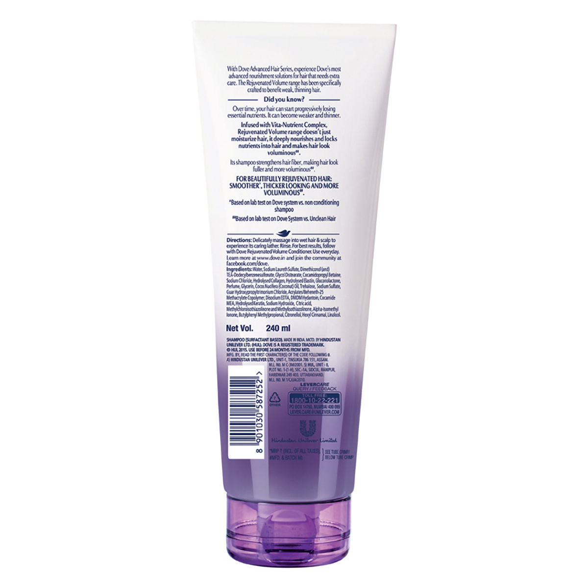 Dove Rejuvenated Volume Shampoo, 240 ml Price, Uses, Side Effects