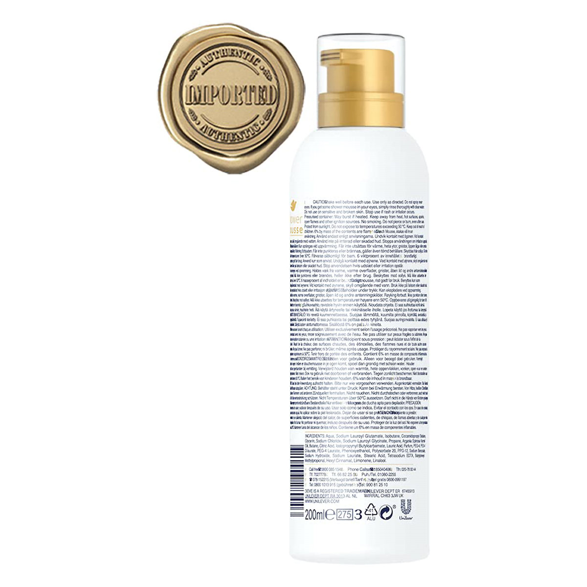 Dove Shower Mousse with Coconut Oil 200 ml | Gentle Cleansing | Provides 24Hr Softness, Pack of 1 Dove Shower Mousse with Coconut Oil 200 ml | Gentle Cleansing | Provides 24Hr Softness, Pack of 1