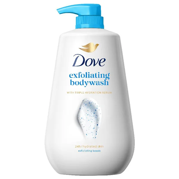 Dove Gentle Exfoliating Nourishing Body Wash 1 Litre | With 100% Plant-Based Moisturizers | Nutrium Moisture | Keep Skin Moisturised For 24hr | 100% Gentle Cleanser | For All Skin Type, Pack of 1