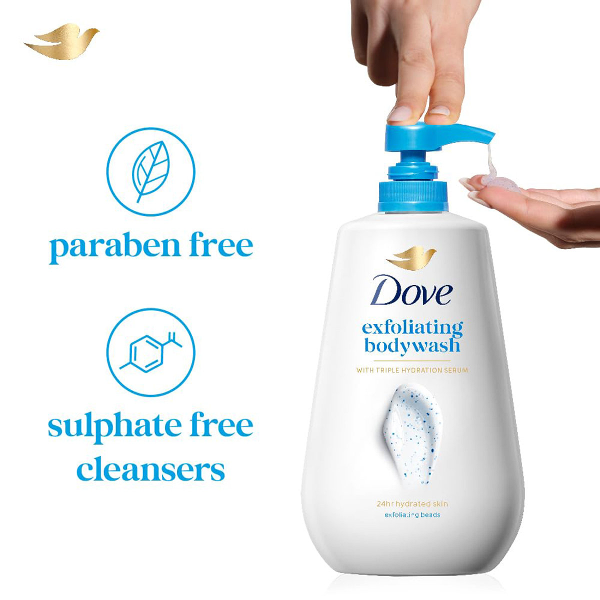Dove Gentle Exfoliating Nourishing Body Wash 1 Litre | With 100% Plant-Based Moisturizers | Nutrium Moisture | Keep Skin Moisturised For 24hr | 100% Gentle Cleanser | For All Skin Type, Pack of 1 Dove Gentle Exfoliating Nourishing Body Wash 1 Litre | With 100% Plant-Based Moisturizers | Nutrium Moisture | Keep Skin Moisturised For 24hr | 100% Gentle Cleanser | For All Skin Type, Pack of 1
