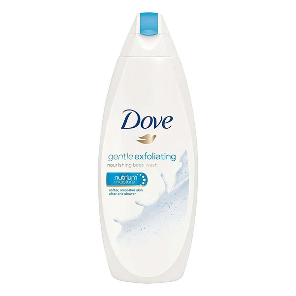 Dove Gentle Exfoliating Nourishing Body Wash 500 ml | With 100% Plant-Based Moisturizers | Nutrium Moisture | Keep Skin Moisturised For 24hr | 100% Gentle Cleanser | For All Skin Type, Pack of 1
