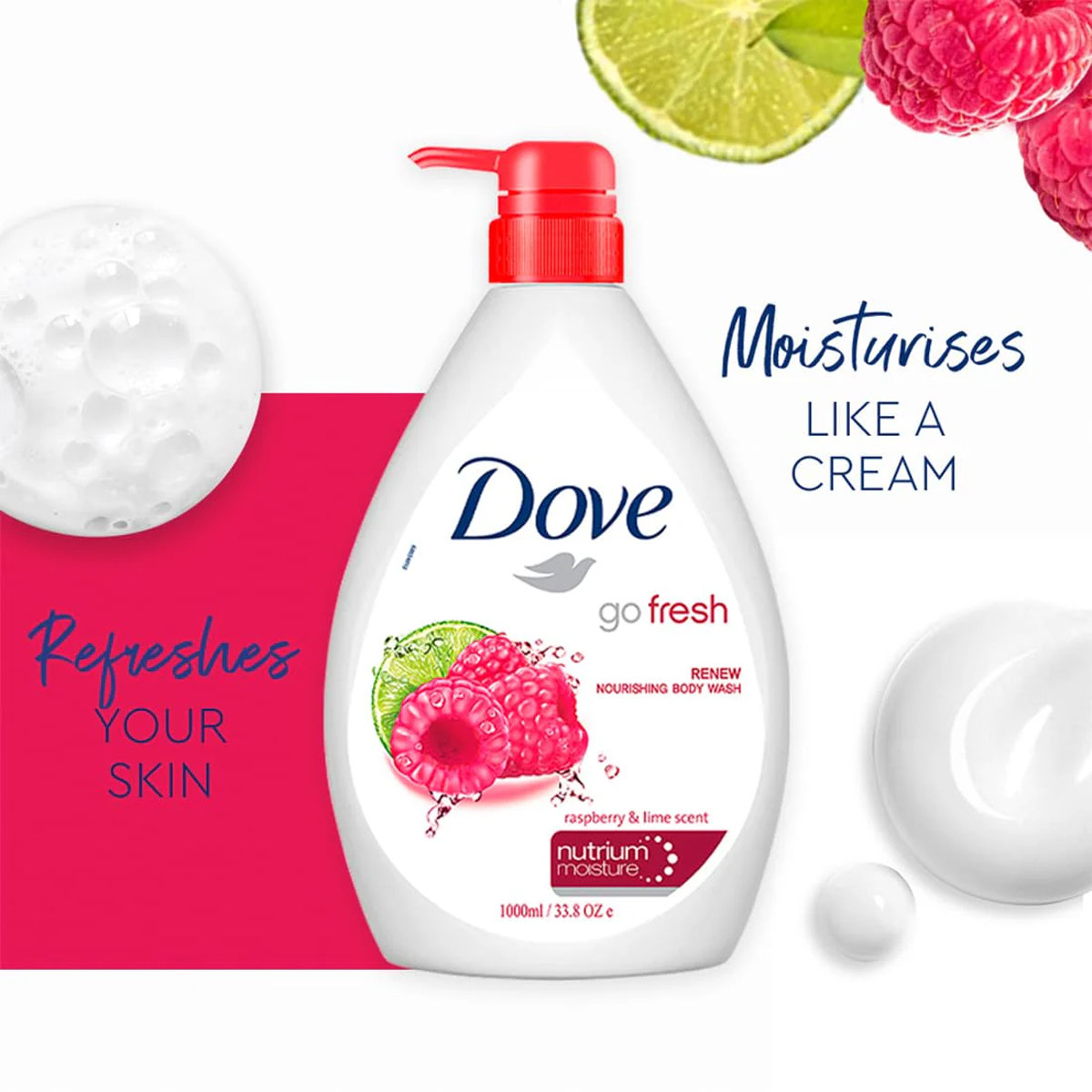 Dove Nutrium Moisture Go Fresh Body Wash, 800 ml, Pack of 1 Dove Nutrium Moisture Go Fresh Body Wash, 800 ml, Pack of 1