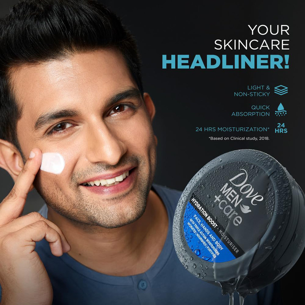 Dove Men Care Hydration Boost Moisturiser, 100 gm, Pack of 1 Dove Men Care Hydration Boost Moisturiser, 100 gm, Pack of 1