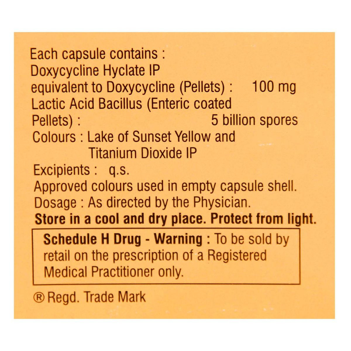 Doxy1 LDR Forte Capsule 10's Price, Uses, Side Effects, Composition