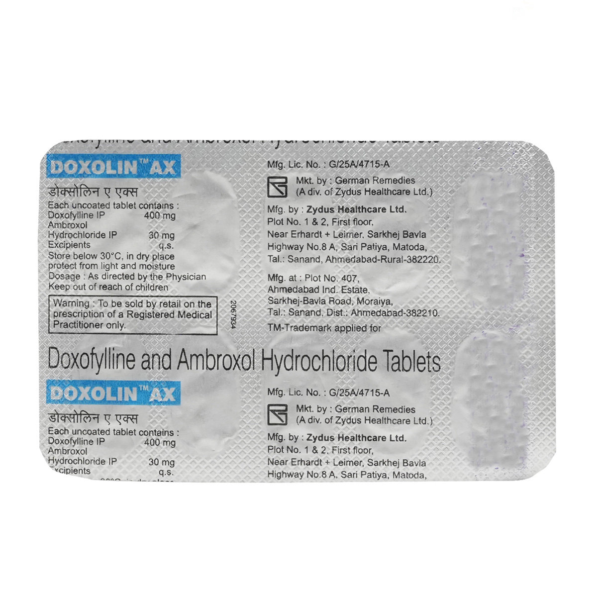 Doxolin AX Tablet 10's, Pack of 10 TabletS Doxolin AX Tablet 10's, Pack of 10 TabletS