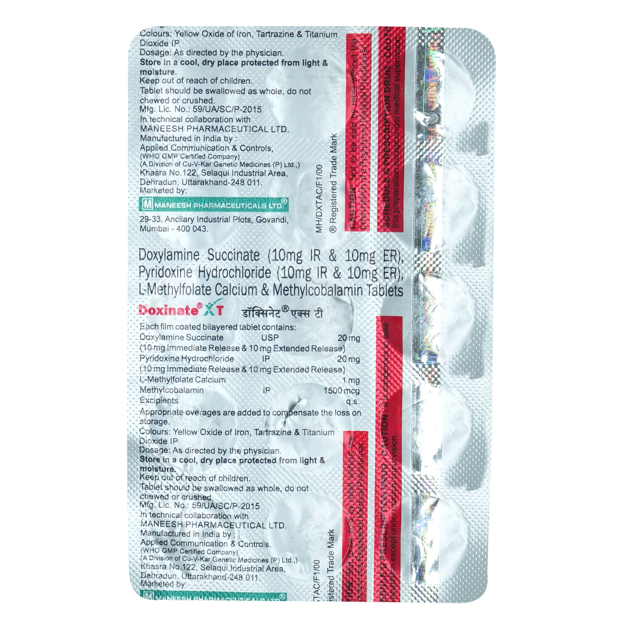 Doxinate XT Tablet 15's Price, Uses, Side Effects, Composition Apollo