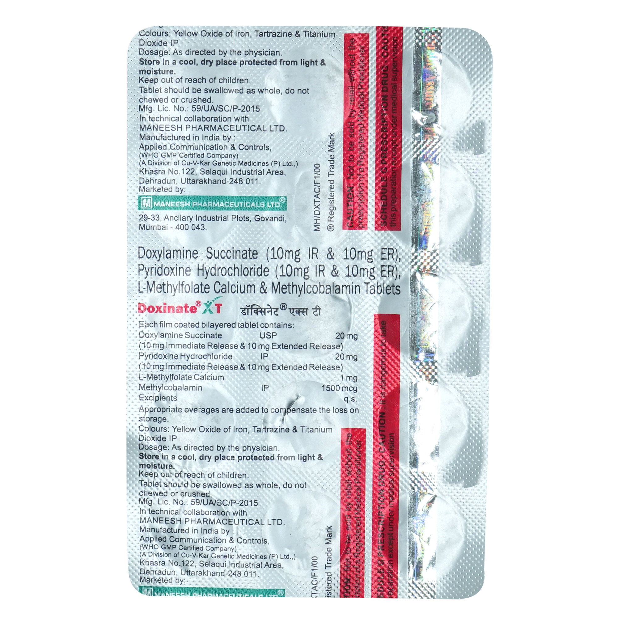 Doxinate XT Tablet 15's, Pack of 15 Doxinate XT Tablet 15's, Pack of 15