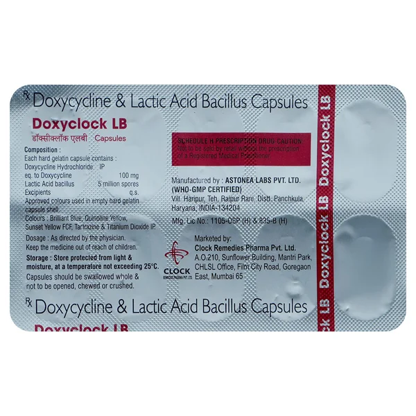 Doxyclock LB Capsule 10's, Pack of 10 CapsuleS