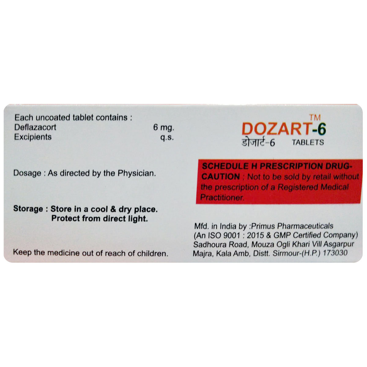 Dozart-6 Tablet 10's, Pack of 10 TabletS Dozart-6 Tablet 10's, Pack of 10 TabletS