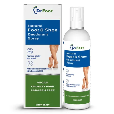 Dr Foot Natural Foot & Shoe Deodorant Spray 100 ml | With Essential Oils | Removes Feet Odour | For All Skin Type