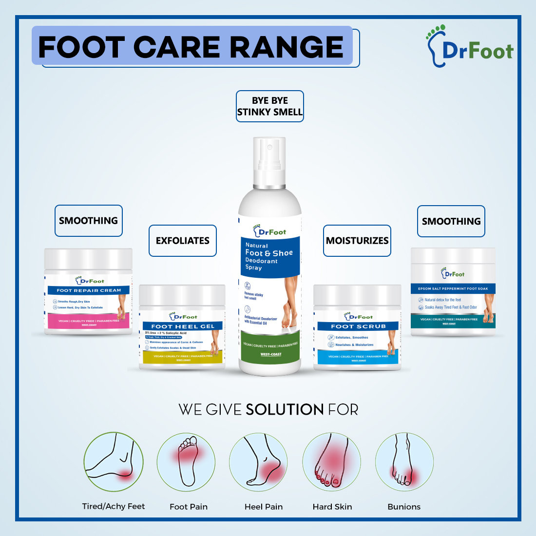 Dr Foot Natural Foot & Shoe Deodorant Spray 100 ml | With Essential Oils | Removes Feet Odour | For All Skin Type, Pack of 1 Dr Foot Natural Foot & Shoe Deodorant Spray 100 ml | With Essential Oils | Removes Feet Odour | For All Skin Type, Pack of 1