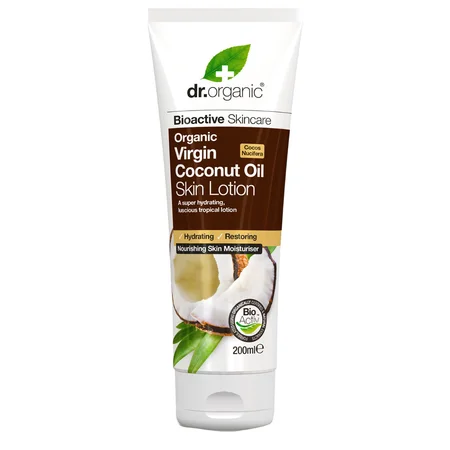 Dr. Organic Virgin Coconut Oil Skin Lotion 200 ml | Organic Coconut Oil | Hydrating, Nourishing & Restoring Lotion | For Dry Skin