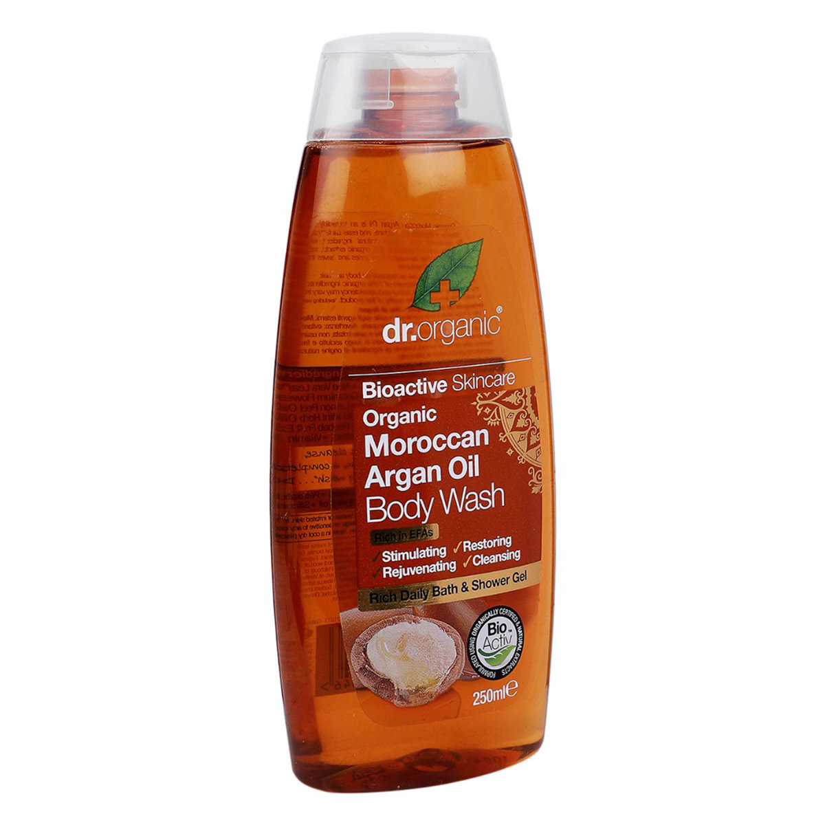 Dr. Organic Moroccan Argan Oil Body Wash 250 ml | Cleansing, Restoring, Stimulating & Rejuvenating | Daily Shower Gel | For Normal To Dry Skin, Pack of 1 Dr. Organic Moroccan Argan Oil Body Wash 250 ml | Cleansing, Restoring, Stimulating & Rejuvenating | Daily Shower Gel | For Normal To Dry Skin, Pack of 1