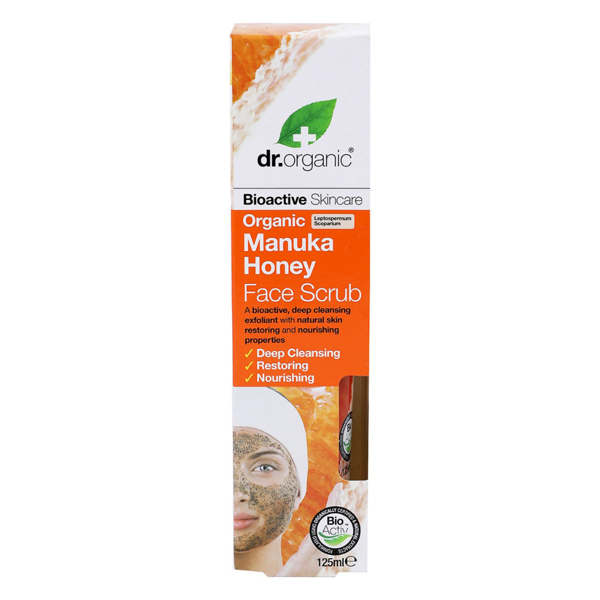 Dr. Organic Manuka Honey Face Scrub 125 ml | Organic Manuka Honey | Deep Cleansing | Nourishes & Restores Skin | For Dry Skin, Pack of 1 Dr. Organic Manuka Honey Face Scrub 125 ml | Organic Manuka Honey | Deep Cleansing | Nourishes & Restores Skin | For Dry Skin, Pack of 1