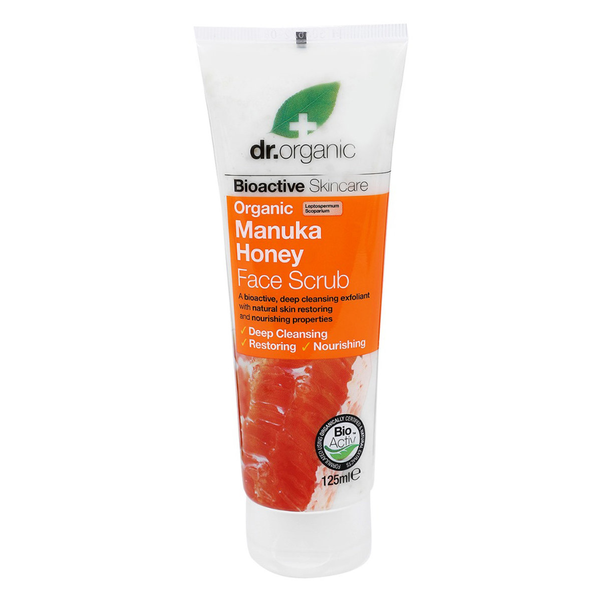Dr. Organic Manuka Honey Face Scrub 125 ml | Organic Manuka Honey | Deep Cleansing | Nourishes & Restores Skin | For Dry Skin, Pack of 1 Dr. Organic Manuka Honey Face Scrub 125 ml | Organic Manuka Honey | Deep Cleansing | Nourishes & Restores Skin | For Dry Skin, Pack of 1