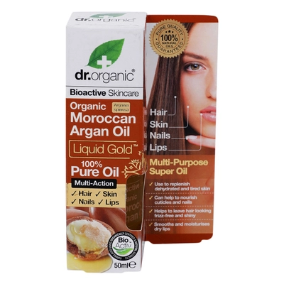 Dr. Organic Moroccan Argan Oil 50 ml | 100% Pure Argan Oil | Suitable For Hair, Skin, Nails &amp; Lips | For Men &amp; Women, Pack of 1