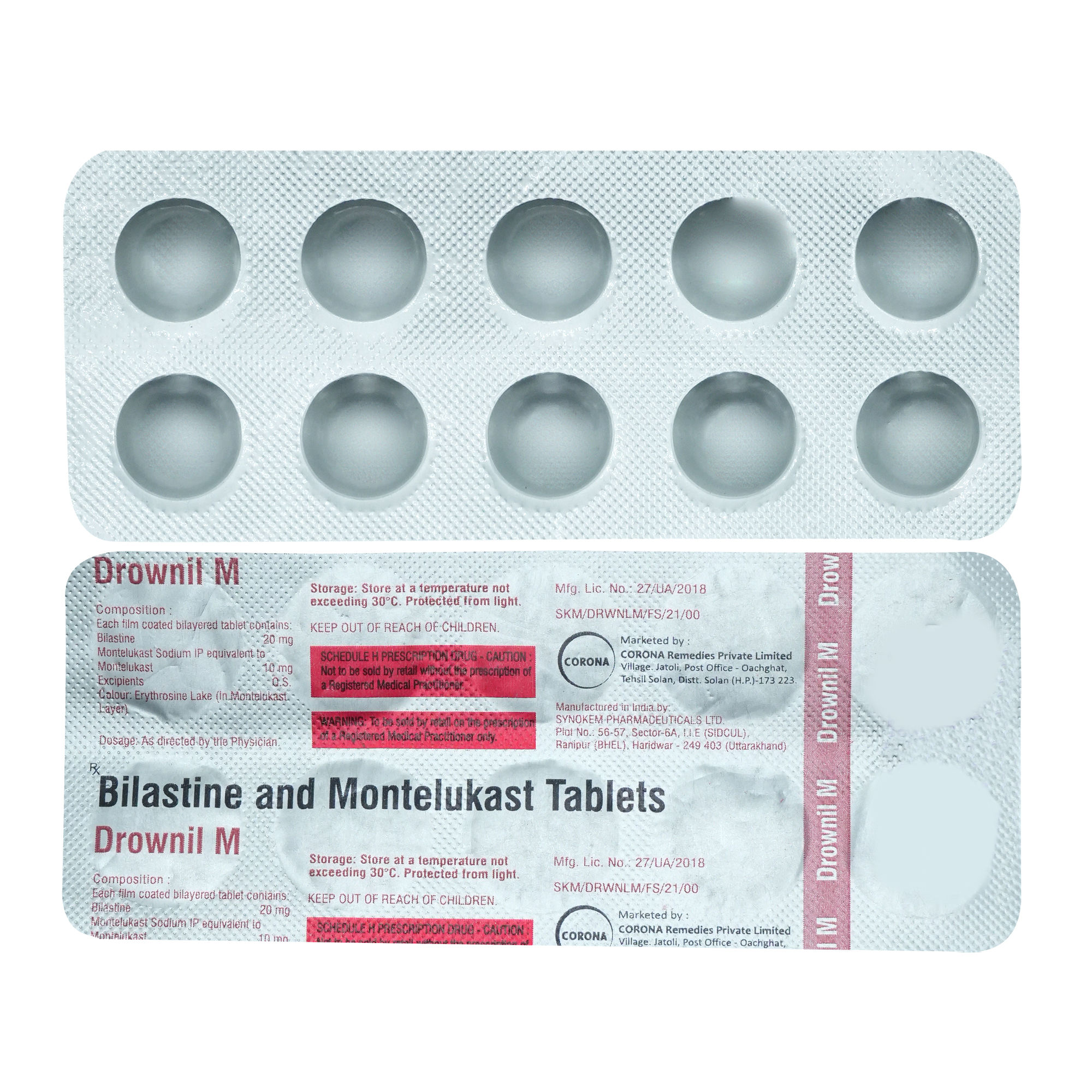 Buy Drownil M Tablet 10's Online