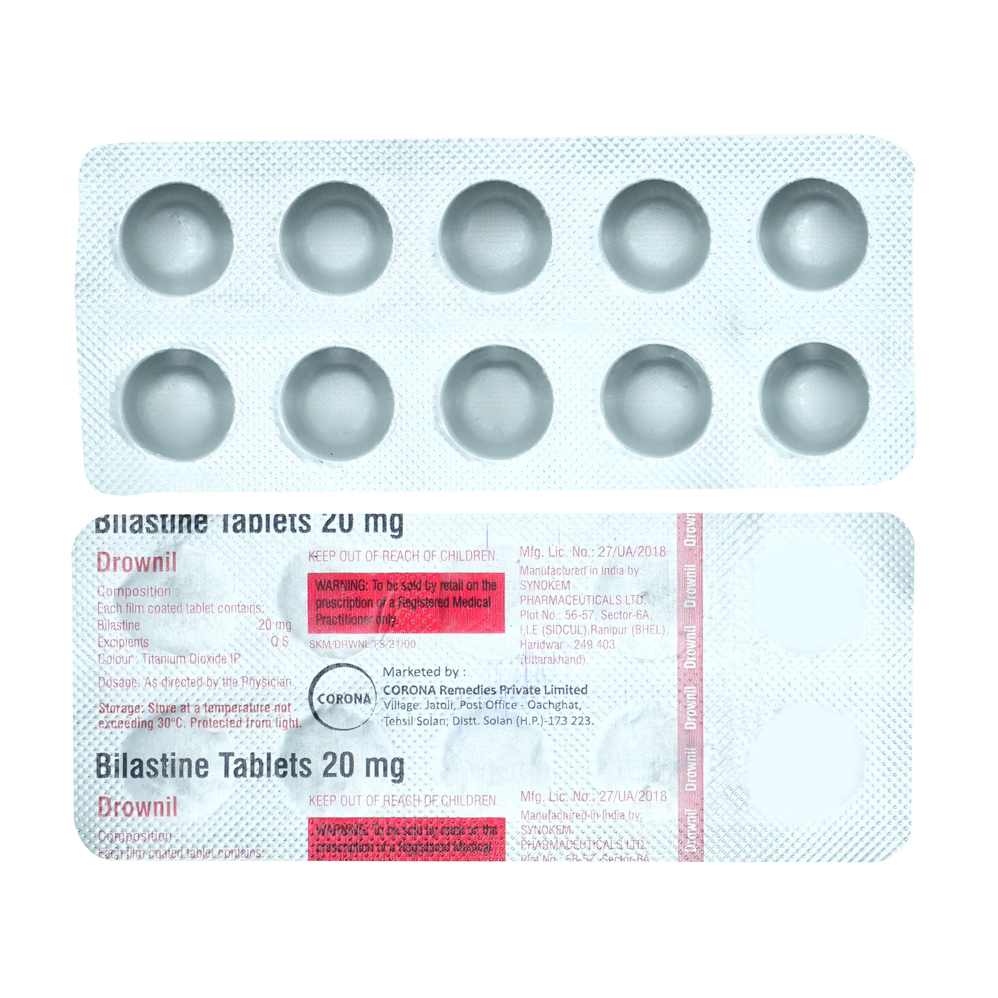 Drownil 20 Tablet 10's, Pack of 10 TABLETS Drownil 20 Tablet 10's, Pack of 10 TABLETS