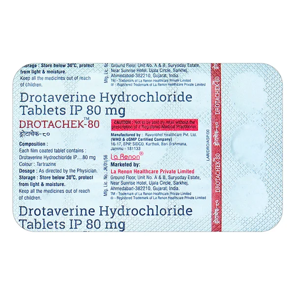 Drotachek-80 Tablet 15's, Pack of 15 TABLETS