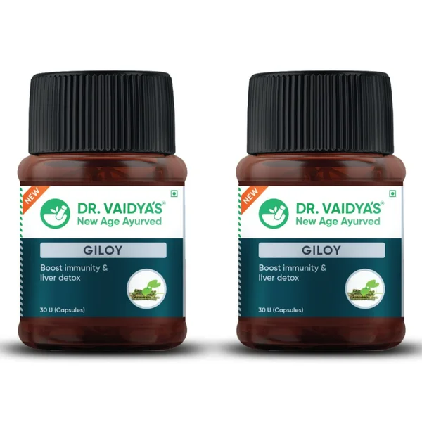 Dr. Vaidya's Giloy Immunity Enhancer, 60 Capsules (2 x 30 Capsules), Pack of 1