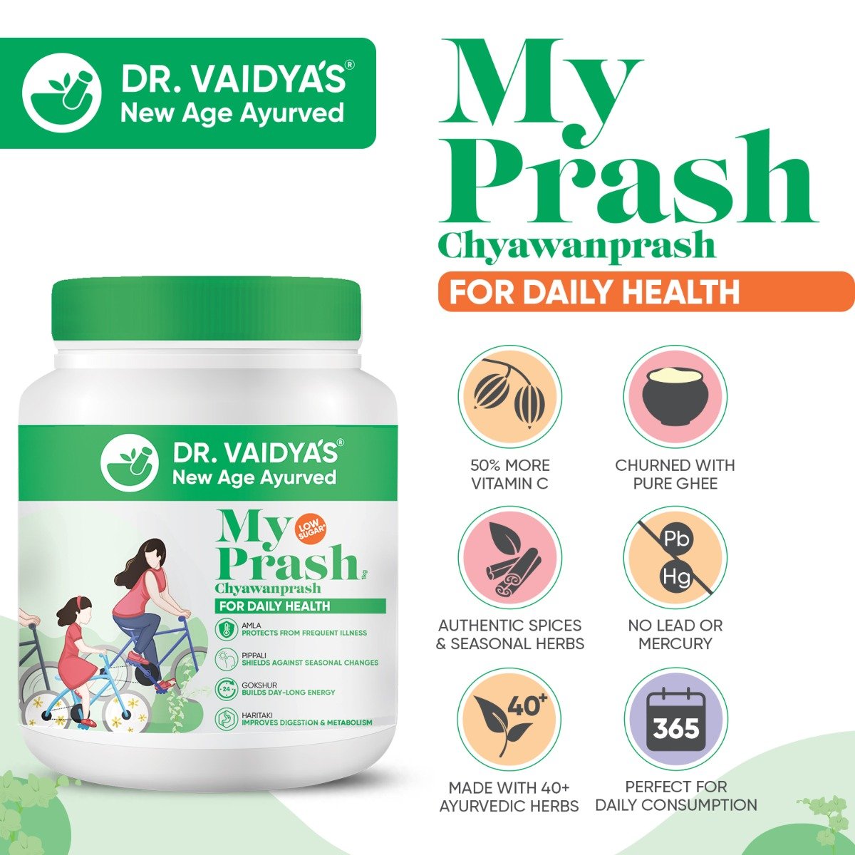 DR. Vaidya's My Prash Chyawanprash for Daily Health, 1 Kg, Pack of 1 DR. Vaidya's My Prash Chyawanprash for Daily Health, 1 Kg, Pack of 1