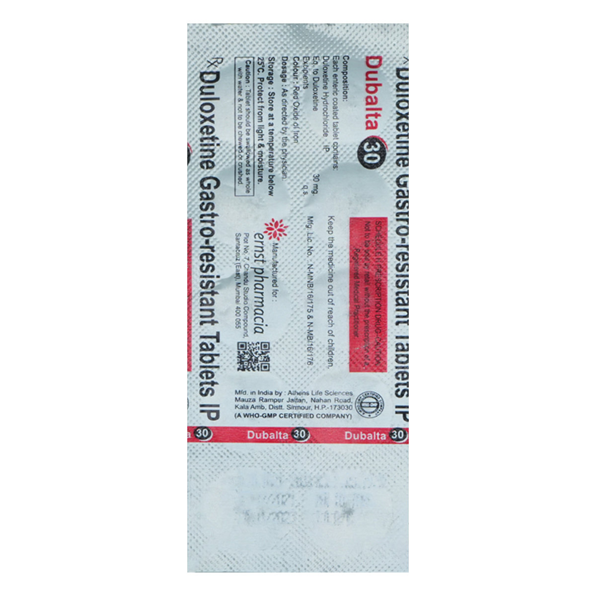 Dubalta 30 Tablet 10's, Pack of 10 TABLETS Dubalta 30 Tablet 10's, Pack of 10 TABLETS