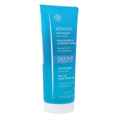 Ducray Keracnyl Gel Moussant Foaming Gel 200 ml, Pack of 1