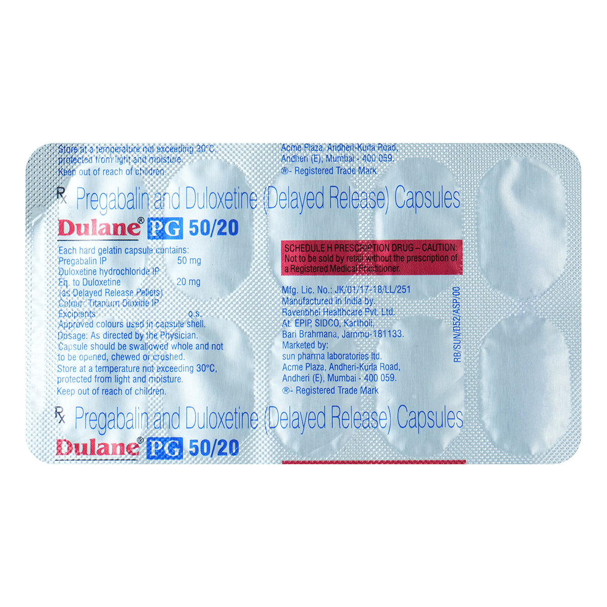 Dulane PG 50/20 Capsule 10's, Pack of 10 Dulane PG 50/20 Capsule 10's, Pack of 10