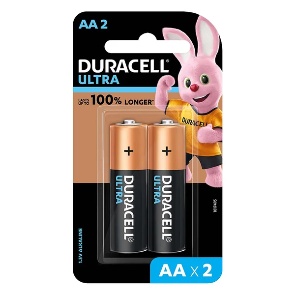 Duracell Ultra Alkaline AA Batteries, 2 Count, Pack of 1