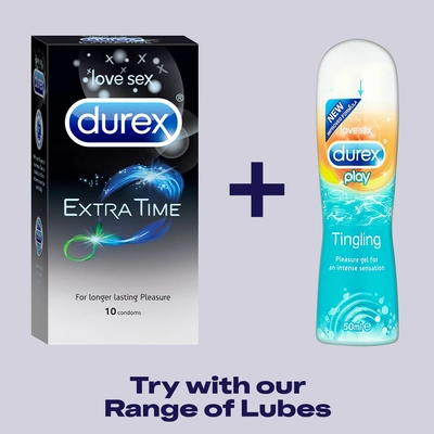 Durex Extra Time Condoms, 10 Count, Pack of 1