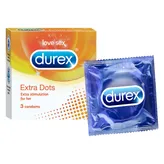 Durex Extra Dots Condoms, 3 Count, Pack of 1