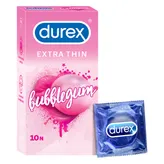 Durex Extra Thin Bubblegum Flavour Condoms, 10 Count, Pack of 1