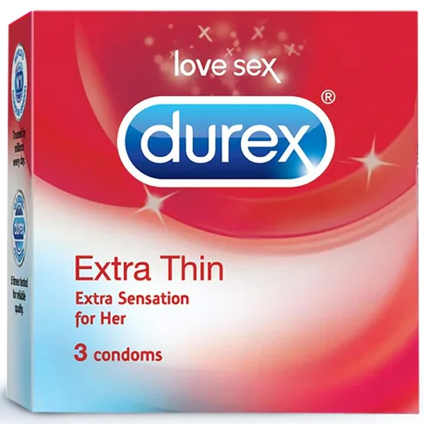 Durex Extra Thin Condoms, 3 Count