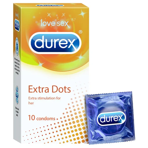 Durex Extra Dots Condoms, 10 Count