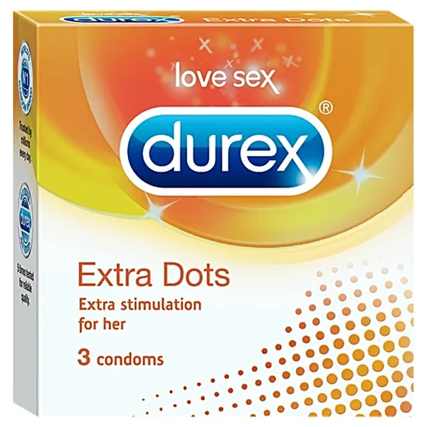 Durex Extra Dots Condoms, 3 Count