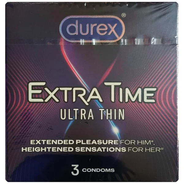 Durex Extra Time Ultra Thin Condoms, 3 Count