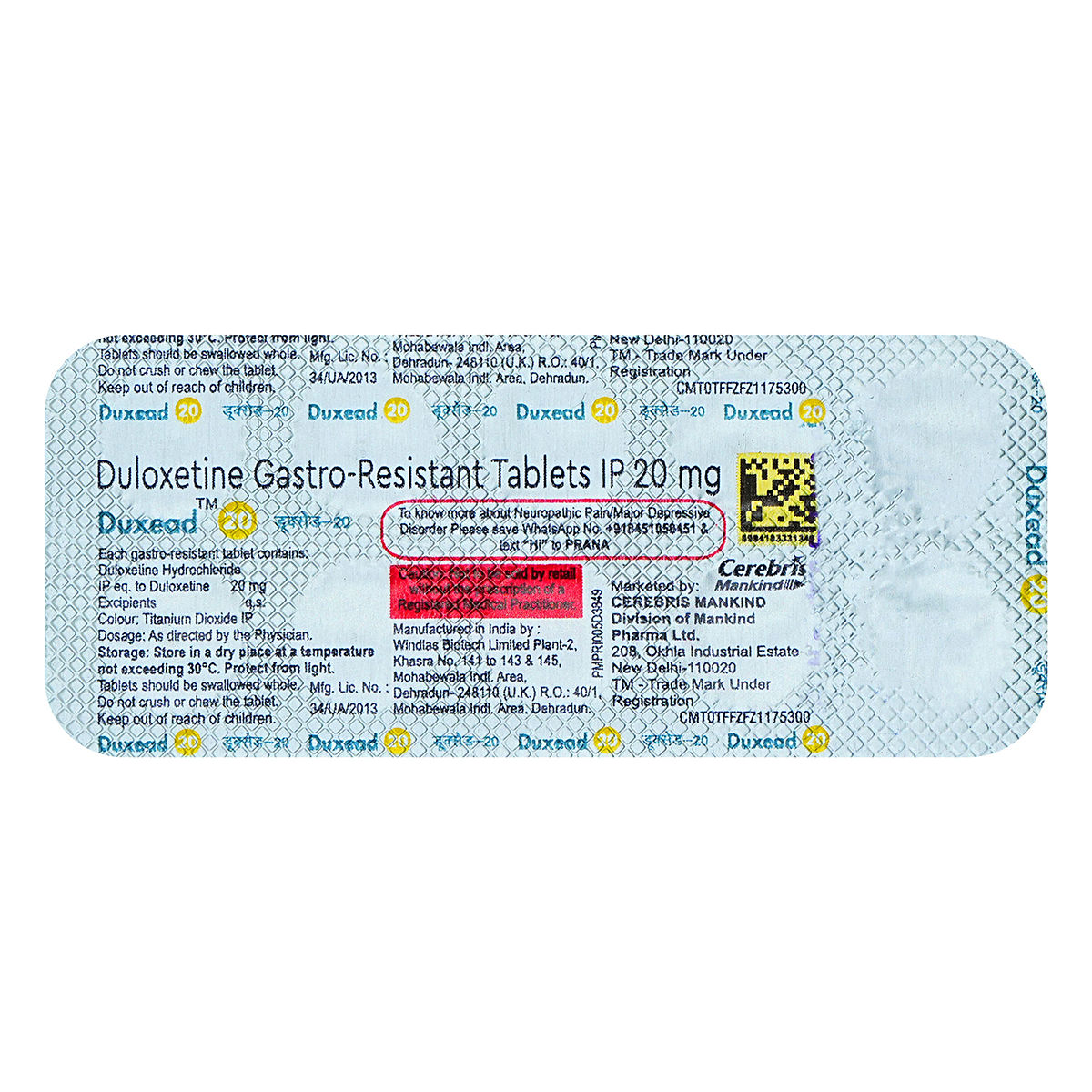 Buy Duxead 20 Tablet 10's Online