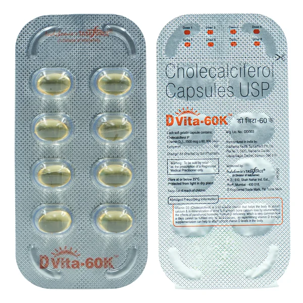 D Vita-60K Capsule 8's, Pack of 8