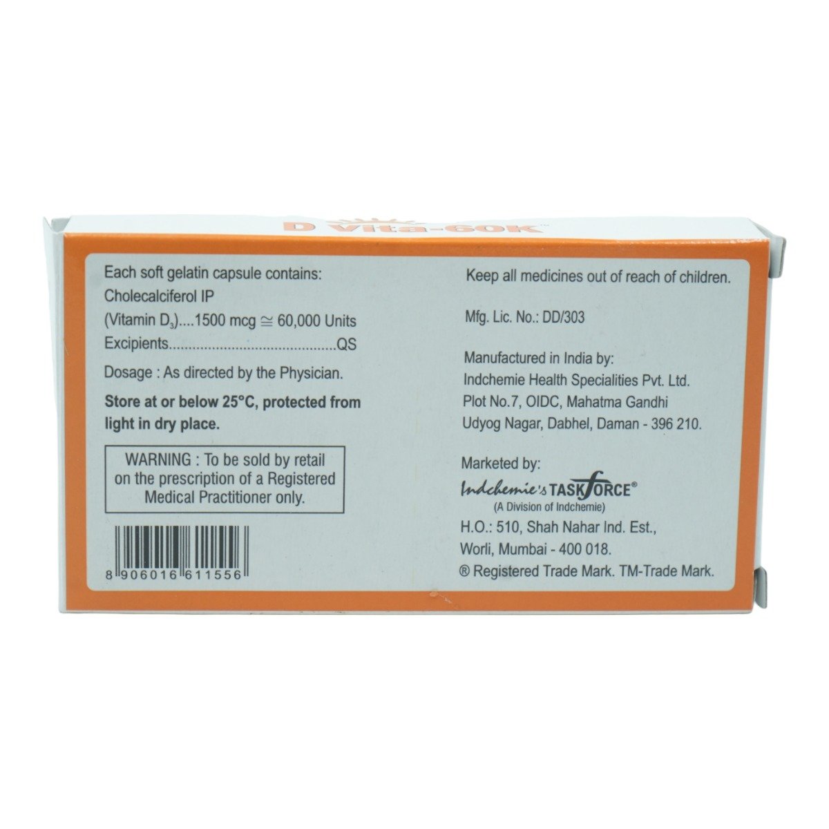 D Vita-60K Capsule 8's, Pack of 8 D Vita-60K Capsule 8's, Pack of 8