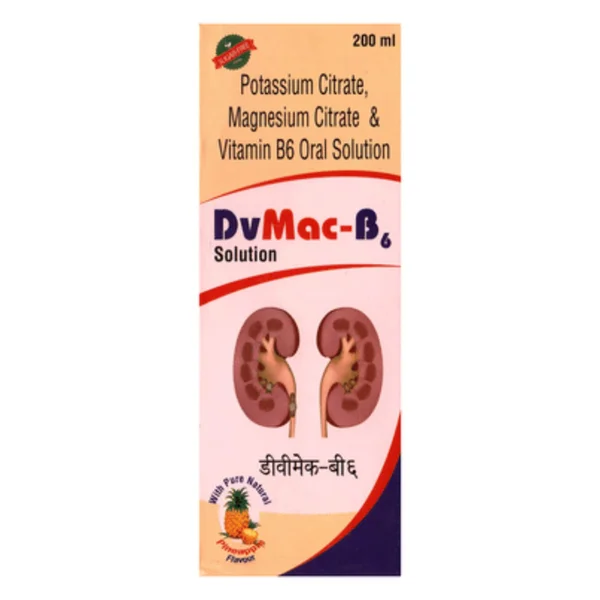 Dvmac-B6 Sugar Free Pineapple Oral Solution 200 ml, Pack of 1 SYRUP