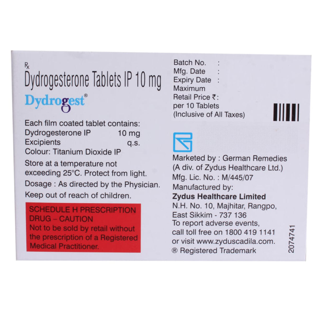 Dydrogest 10 Tablet 10's, Pack of 10 TABLETS